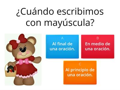 Uso de la mayúscula y el punto.