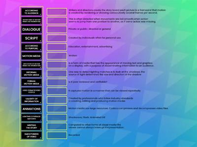 LET'S MATCH UP! Lesson 5: Motion Media and Information 