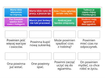 czasownik Powinien/nie powinien