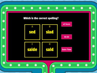  High Frequency Words  quiz