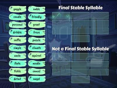 Final Stable Syllable Practice Sort  HC