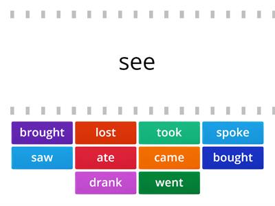 Simple past tense: Irregular verbs