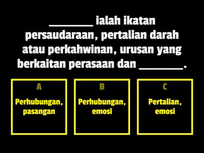 KUIZ PERHUBUNGAN (PENDIDIKAN KESIHATAN TINGKATAN 2)