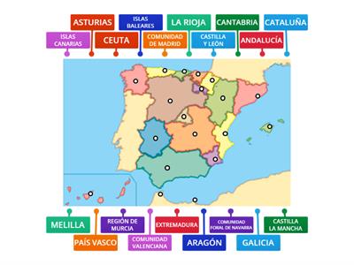 Political map of Spain