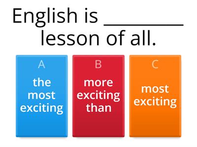 Comparatives and superlatives