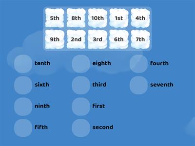 Ordinal numbers 1st-10th