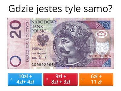 pieniądze - tyle samo