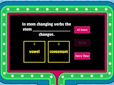 Stem changers e-ie, e-i, o-ue present tense