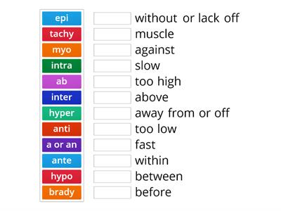 Medical terminology prefixes 