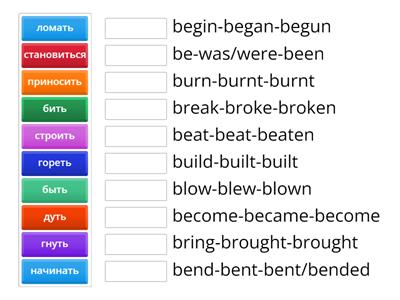 6 Form Irregular Verbs 3 Forms 1-10