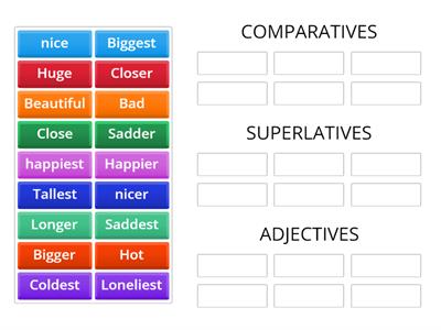 A1  COMPARATIVES - SUPERLATIVES OR ADJECTIVES