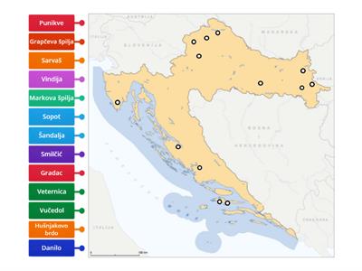 Karta prapovijesnih nalazišta Hrvatske