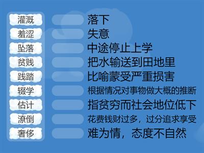 六年级华语（单元十八）词语解释