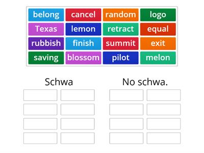 4.6 (G3) Is there a schwa? Read each word to hear if there is a schwa. Game 3. (P)