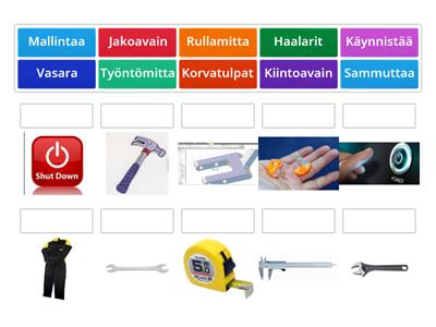 Työkalut ja suojavarusteet