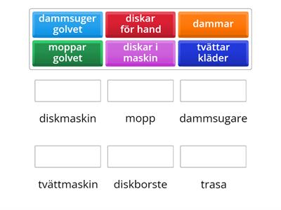 Vecka 39 - Para ihop ord och beskrivning