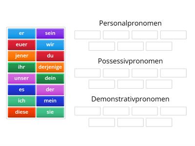 Pronomen zuordnen