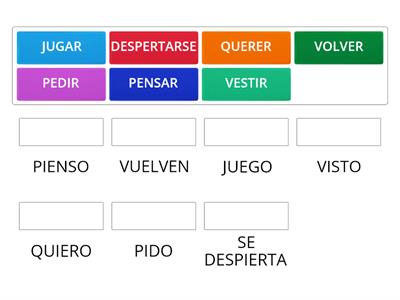 VERBOS IRREGULARES EN PRESENTE