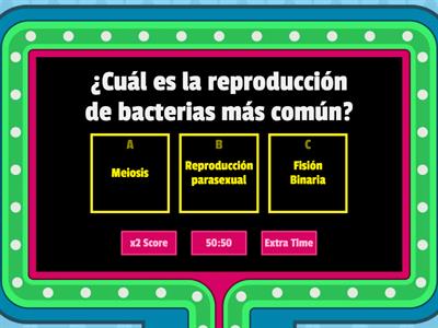 La reproducción de bacterias.