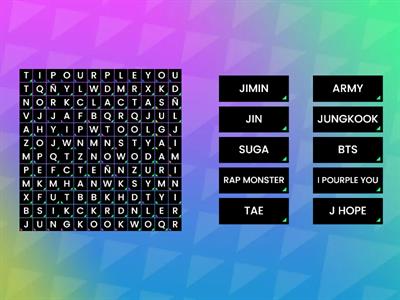 BTS SOPA DE LETRAS