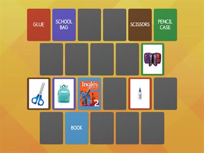  SCHOOL OBJECTS - MEMORY GAME
