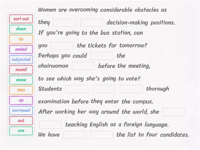 Outcomes Advanced Unit 2 Phrasal verbs