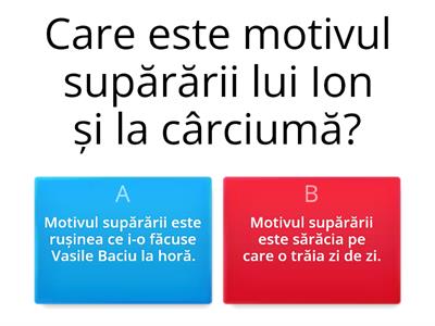 TEST DE LECTURĂ-Liviu Rebreanu, ,,Ion", CAP. I- ,,Începutul"