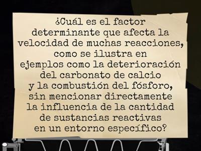 Factores que afectan las reacciones