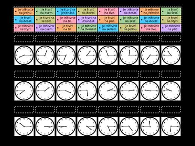 Čas v slovenčine - Štvrť a trištvrte (aktivita 2)