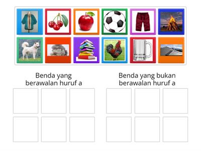 benda yang berawalan huruf a dan yang bukan berawalan huruf a