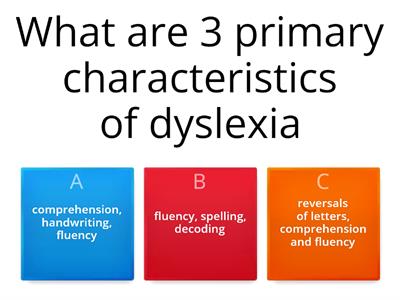 Dyslexia 101 Quiz