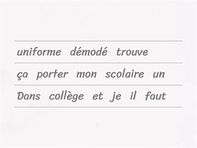 Studio AQA GCSE French Module 6 Sentence Jumbles