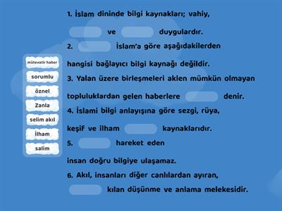 9.1.1. İslamda Bilgi Kaynakları
