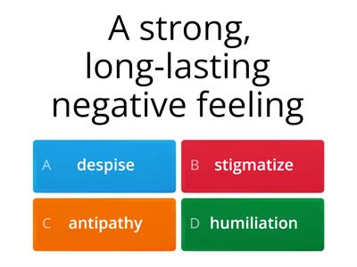 TOEFL. Negative emotions