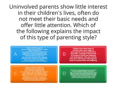 U2 AOS 1 HHD Parenting Styles & impact on HWB Quiz