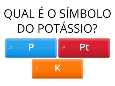 QUIZ ELEMENTOS QUÍMICOS E TABELA PERIÓDICA