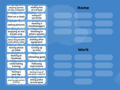 Behaviour at Work vs at Home