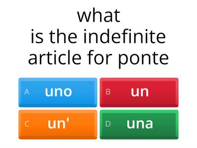 the indefinite article in italian