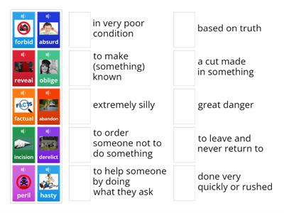 Vocab List 01 - Match Definitions