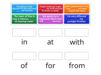 Adjectives + Prepositions