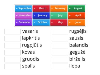 B3 Starter Vocabulary (Months)