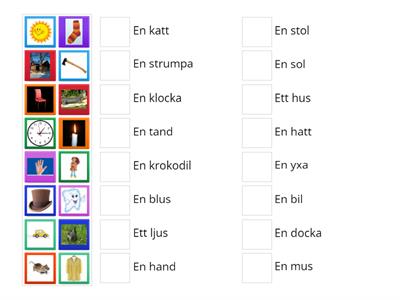 Substantiv med artikel, på svenska