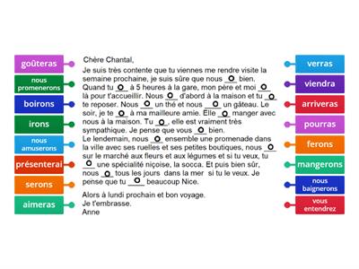 le futur simple 14 (tous), choisis la conjugaison adéquate