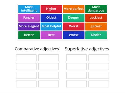 Comparative and superlative adjectives.