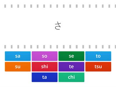 Hiragana "sa" and "ta" column