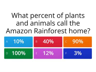 03/29 Warm Up Amazon Rainforest Quiz