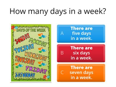  (Grade A) Days months seasons quiz