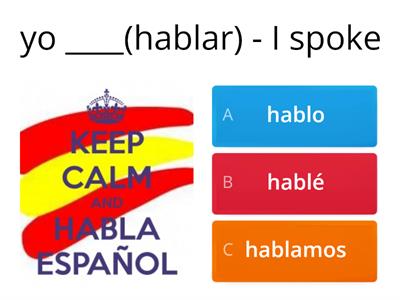 Preterite Tense AR Verbs Spanish