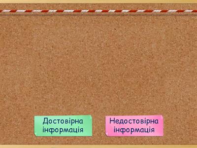 Достовірна і недостовірна інформація.