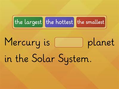 7-10 Planets - Fill in the blanks